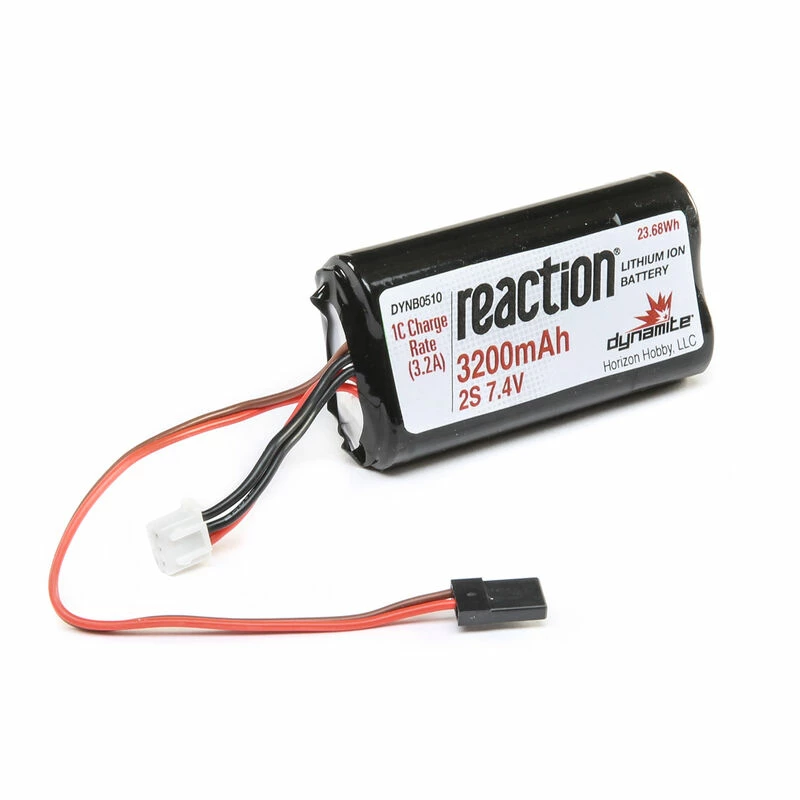 Dynamite 7.4V 3200mAh 2S Reaction Li-Ion Receiver Battery: Universal Receiver for Batteries 3 Dynamite 7.4V 3200mAh 2S Reaction Li-Ion Receiver Battery: Universal Receiver for Batteries