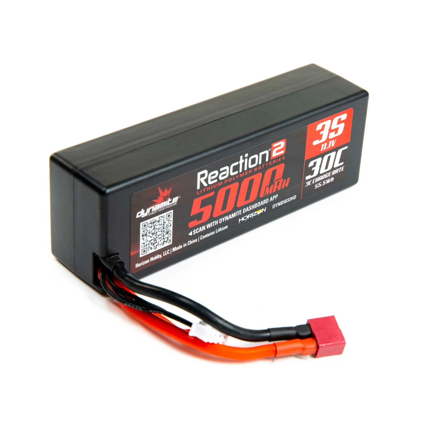 Dynamite 11.1V 5000mAh 3S 30C Reaction 2.0 Hardcase LiPo Battery: Deans for Batteries 3 Dynamite 11.1V 5000mAh 3S 30C Reaction 2.0 Hardcase LiPo Battery: Deans for Batteries