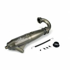 Dynamite 1/8 053 Mid-Range Inline Exhaust System: Hard Anodized for Parts